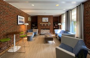 The newly transformed library at HODC’s Claridge Apartments in Evanston.