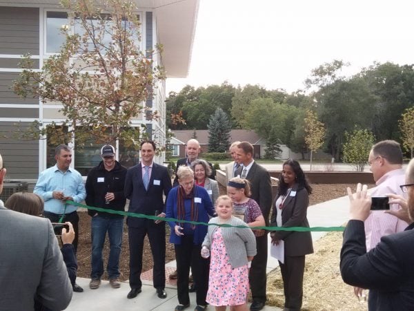 cutting the ribbon
