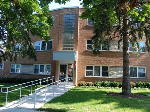 taking the front view of the building