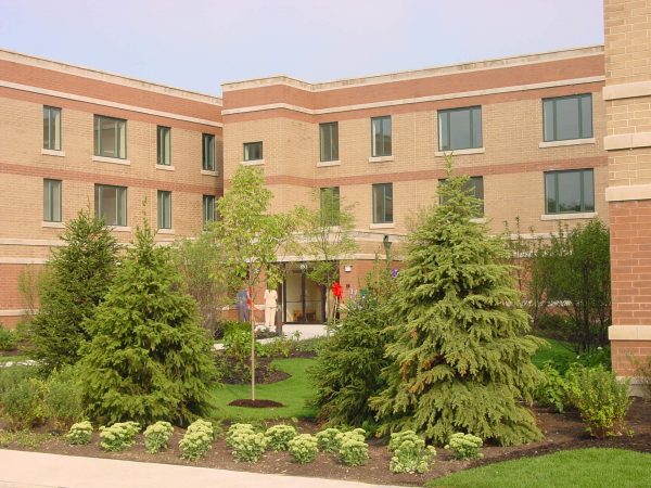 front of the building