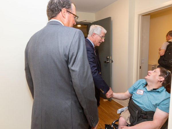 shaking hands with a person