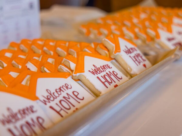 Decorated cookies with "Welcome Home" message for HODC event.